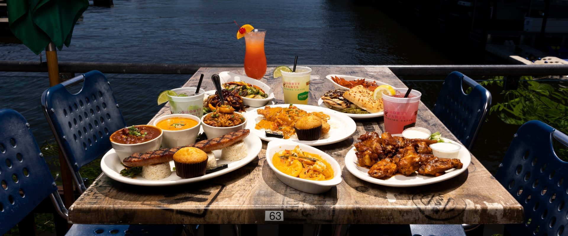 table of favorites dishes served at Shorty Pants